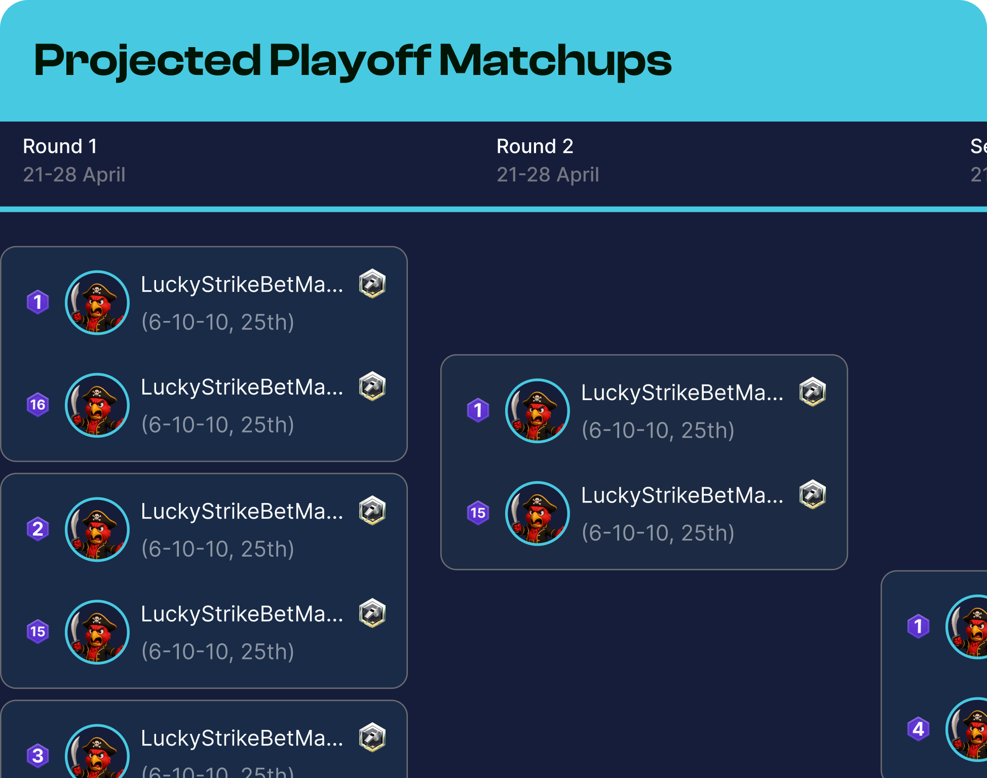 Projected Playoff Matchups preview